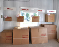 storage supplies and boxes